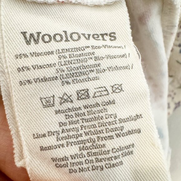 Woolovers Floral Pleat Detail Sleeve Crew Neck Top Boho Peasant Casual Bohemian - Picture 5 of 8